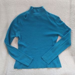 Blue Mock-neck Sweater